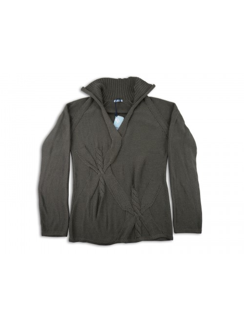 Malo Maglia Donna Mod. Polo scollo a V Trecce