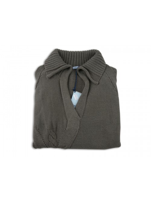 Malo Jersey Woman Mod. Polo V-neck Braids Malo Jersey Woman Mod. Polo V-neck Braids