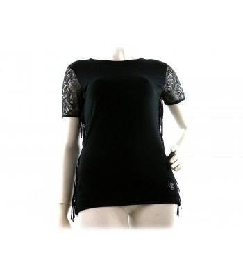 Blugirl Maglia Donna Art. 1612 Pizzo Sfrangiato Nero