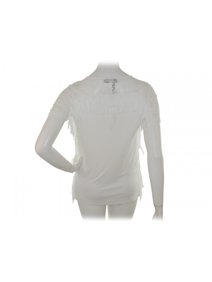 Blugirl Maglia Donna Art. 1612 Pizzo Sfrangiato Bianco