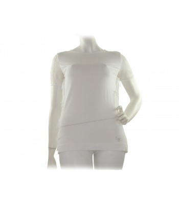 Blugirl Maglia Donna Art. 1612 Pizzo Sfrangiato Bianco