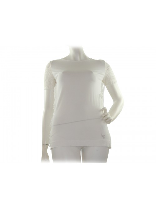 Blugirl Maglia Donna Art. 1612 Pizzo Sfrangiato Bianco Blugirl Maglia Donna Art. 1612 Pizzo Sfrangiato Bianco