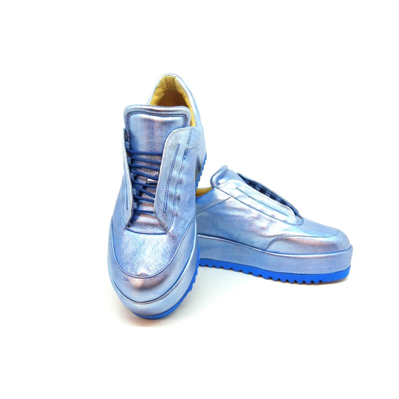 Women's Diamond Sneakers in embroidered fabric with sequin decoration striped sole