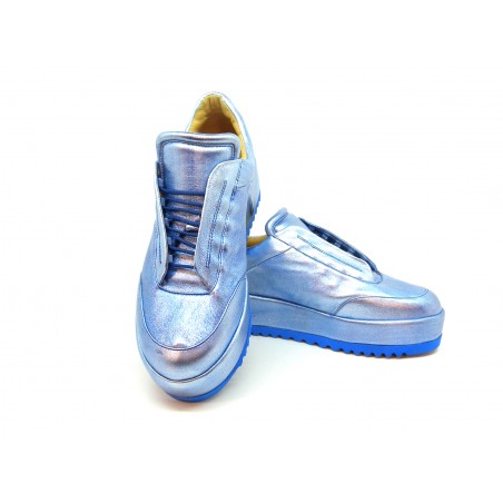 Women's Diamond Sneakers in embroidered fabric with sequin decoration striped sole