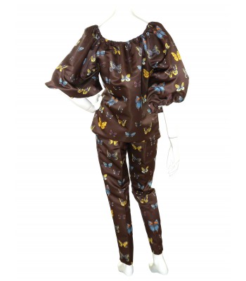 Blugirl Women's Complete Dress Art. 46405/46387 Brown Butterflies 2