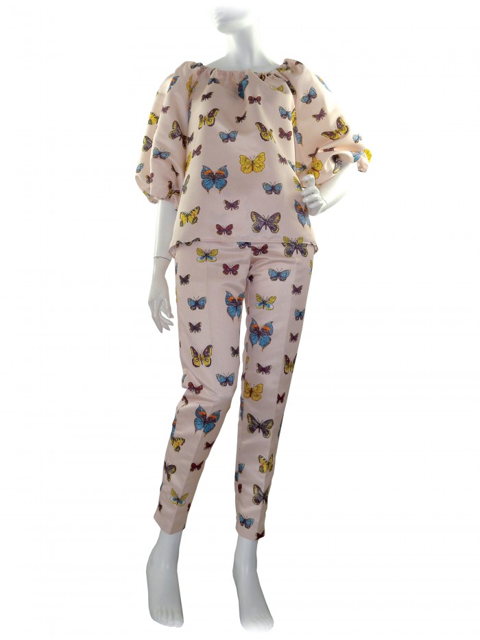 Blugirl Women's Complete Dress Art. 46405/46387 Pink Butterflies Blugirl Women's Complete Dress Art. 46405/46387 Pink Butterflies