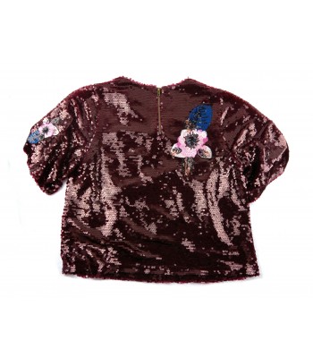Paperlace Maglia Donna Total Pailletes Wine 2