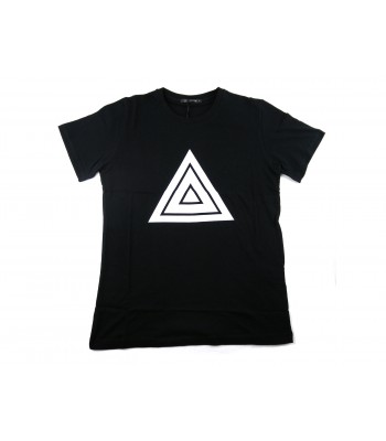 Zeusedera T-Shirt Donna Stampa Triangolo Nero