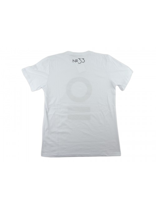 Zeusedera T-Shirt Donna Stampa Cerchio Righe Bianco