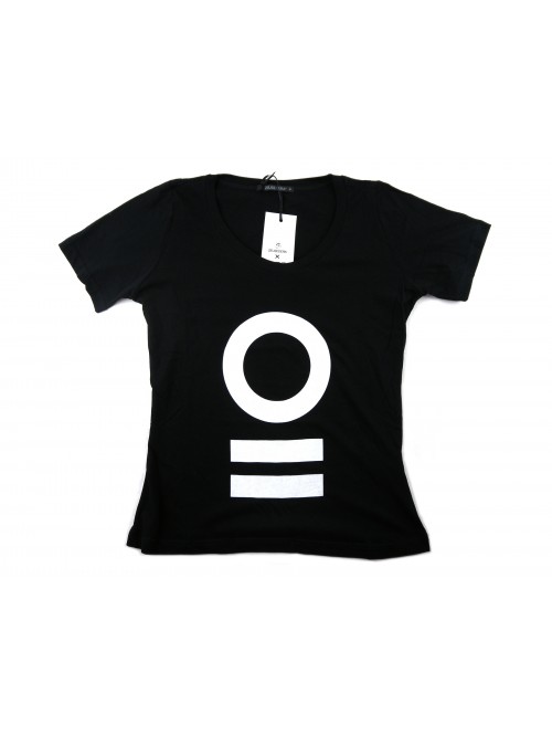 Zeusedera T-Shirt Donna Stampa Cerchio Righe Nero Zeusedera T-Shirt Donna Stampa Cerchio Righe Nero