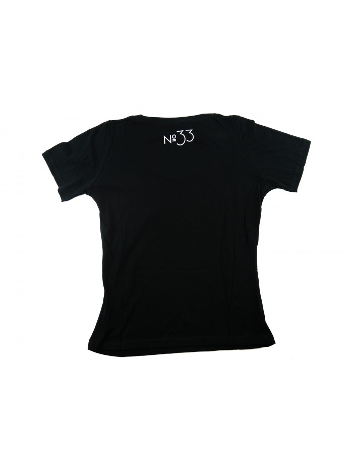 Zeusedera T-Shirt Donna Stampa Cerchio Righe Nero