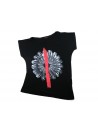 Zeusedera Women's T-Shirt Art. E18-2042 Black Flower Print