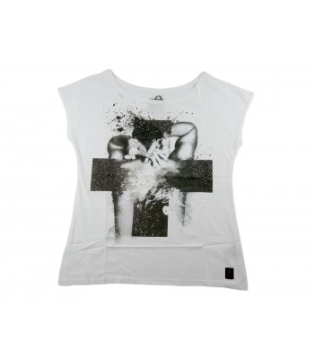 Zeusedera T-Shirt Donna Art. Sense 2 Stampa Uomo Bianco