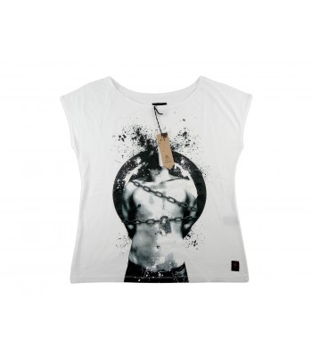 Zeusedera T-Shirt Donna Art. Sense 3 Stampa Uomo Bianco