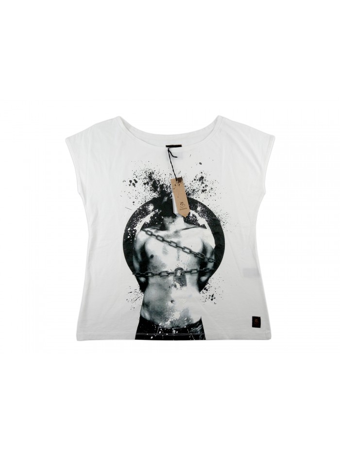 Zeusedera T-Shirt Donna Art. Sense 3 Stampa Uomo Bianco Zeusedera T-Shirt Donna Art. Sense 3 Stampa Uomo Bianco