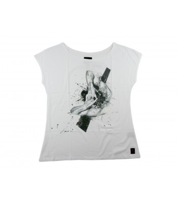 Zeusedera T-Shirt Donna Art. Sense 4 Stampa Uomo Bianco