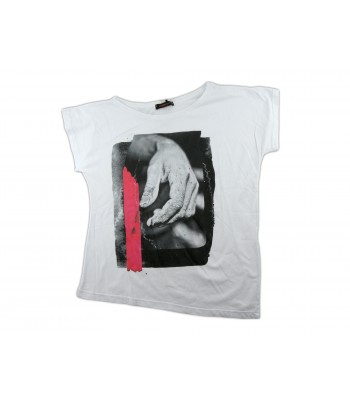 Zeusedera T-Shirt Donna Art. E18-2046 Stampa Mano Bianco