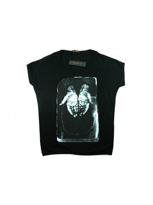 Zeusedera Women's T-Shirt Art. E18-2043 Print Black Hands