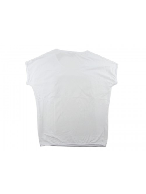 Zeusedera T-Shirt Donna Art. E18-2043 Stampa Mani Bianco