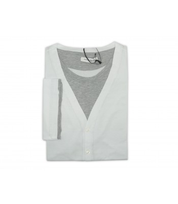 Paolo Pecora Man 5D Shirt White / Gray Buttons