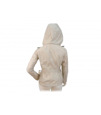 Women's 4-pocket jacket with concealed buttons. Detachable hood 2