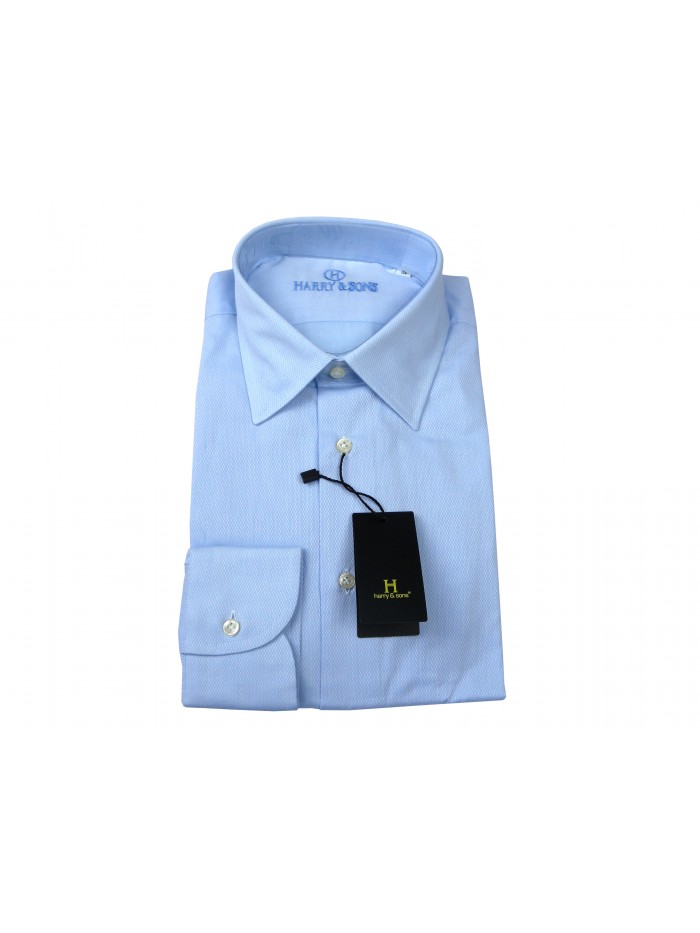 Harry & Sons Man Shirt Art. 67307 Light Blue Texture Harry & Sons Man Shirt Art. 67307 Light Blue Texture