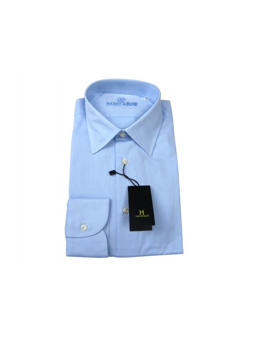 Harry & Sons Man Shirt Art. 67307 Light Blue Texture Harry & Sons Man Shirt Art. 67307 Light Blue Texture