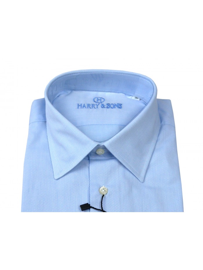 Harry & Sons Camicia Uomo Art. 67307 Trama Celeste