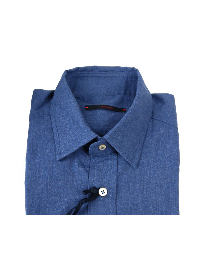 The Gigi Camicia Uomo Art. J909 700 Dèlavè Blu