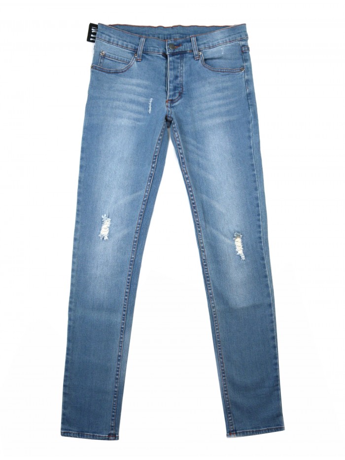 Cheap Monday Jeans Unisex Narrow Hole Blue Bottoni Cheap Monday Jeans Unisex Narrow Hole Blue Bottoni