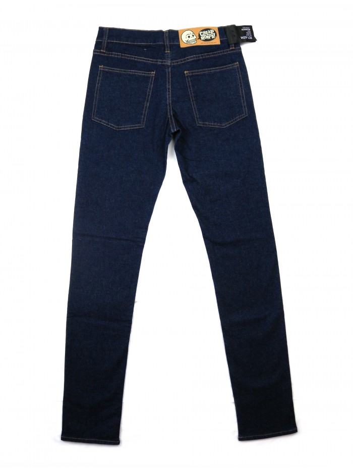 Cheap Monday Jeans Unisex Narrow Onewash Blue Bottoni