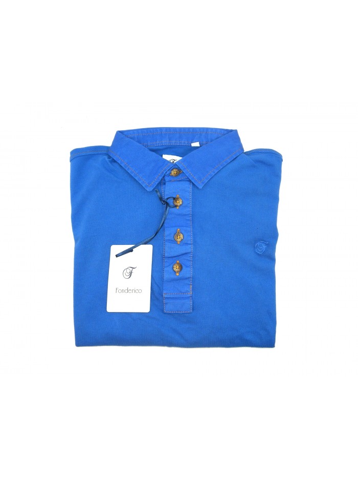 Fonderico Polo Uomo Sartoriale Art. 1721 Azzurro Jeans Fonderico Polo Uomo Sartoriale Art. 1721 Azzurro Jeans