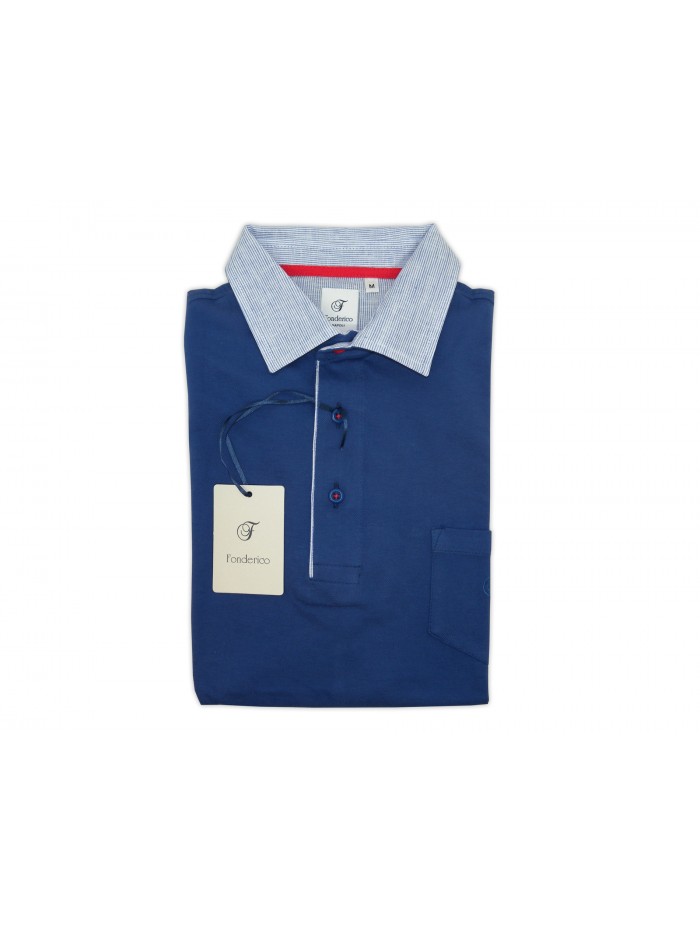 Fonderico Men's Sartorial Polo Art. S1709 Col.11 Azzurro Fonderico Men's Sartorial Polo Art. S1709 Col.11 Azzurro