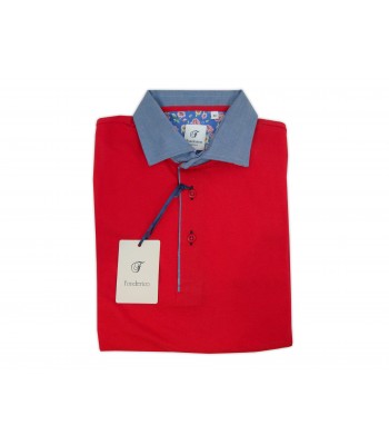 Fonderico Men's Sartorial Polo Art. A1512 Col.18 Red