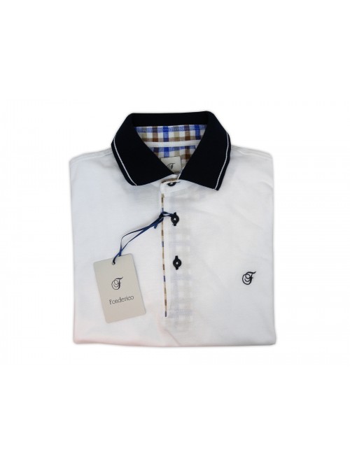 Fonderico Men's Sartorial Polo Art. 1812 Col.07 White Fonderico Men's Sartorial Polo Art. 1812 Col.07 White
