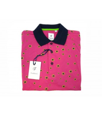 Fonderico Men's Sartorial Polo Art. Style New 2 Col. 03 Fuchsia