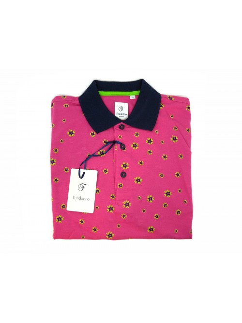 Fonderico Men's Sartorial Polo Art. Style New 2 Col. 03 Fuchsia