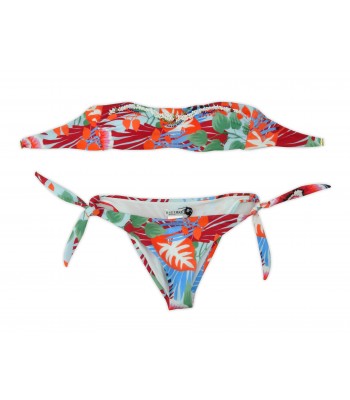 District Margherita Mazzei Costume da Bagno Donna Bikini a Fascia Perlinato