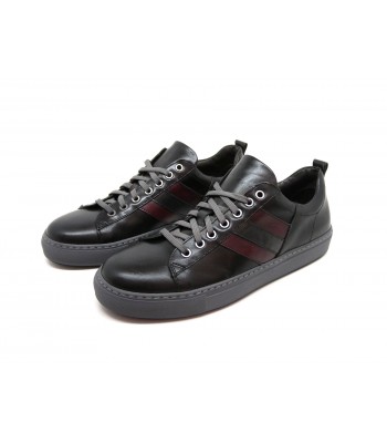 Exton Men's Shoe Art. Vintage Black / Bordeaux Brushed Calf