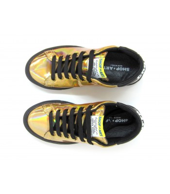 Scarpa Mujer Tango Con Dorado Redondo Slip Toe Modelo Sneakers On lFJcK1T
