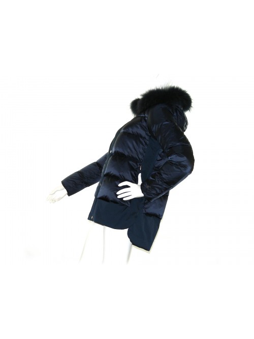 Geospirit Women's Down Jacket Mod. ST. Jones BMAT. FUR Blue GED0687