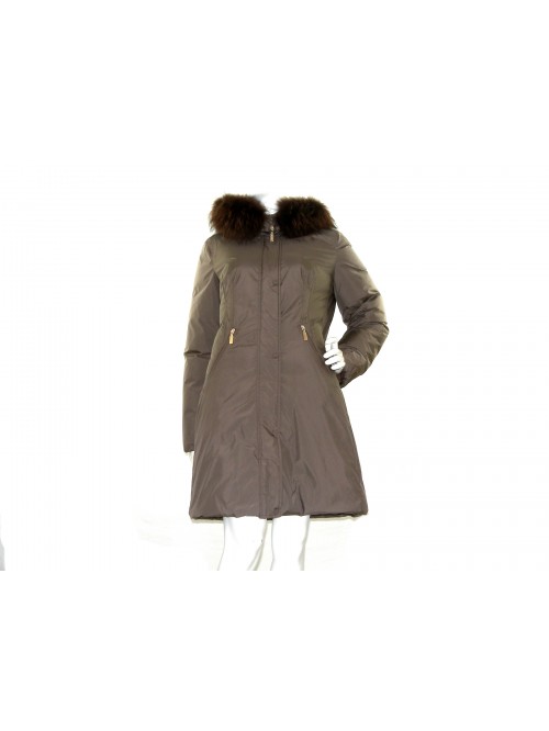 Geospirit Down Jacket Woman Mod. Coney Fur Brown GED0694