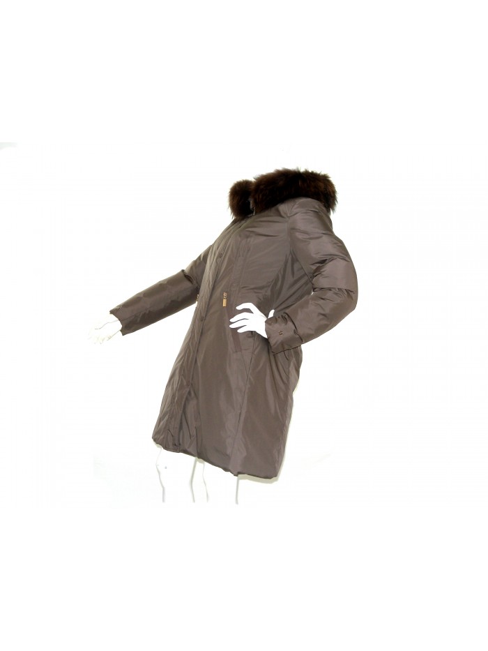 Geospirit Down Jacket Woman Mod. Coney Fur Brown GED0694