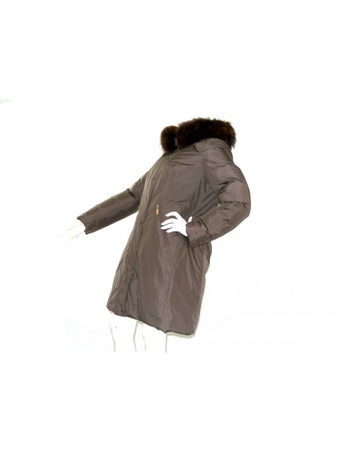 Geospirit Down Jacket Woman Mod. Coney Fur Brown GED0694
