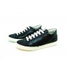 Women's shoes Sneakers with side sequins and black glitter on round tip, rubber sole.
