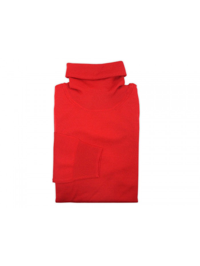 Paolo Pecora Man Shirt Mod. A4 Red Turtleneck Paolo Pecora Man Shirt Mod. A4 Red Turtleneck
