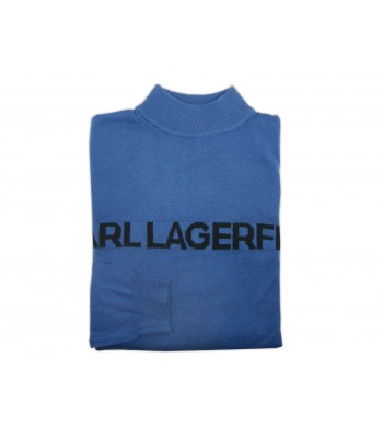 Karl Lagerfeld Man Shirt Mod Turtle Neck Blue