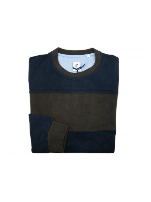 Fonderico Maglia Uomo Art. 1820 COL 59 Bande Marrone/Blu Fonderico Maglia Uomo Art. 1820 COL 59 Bande Marrone/Blu