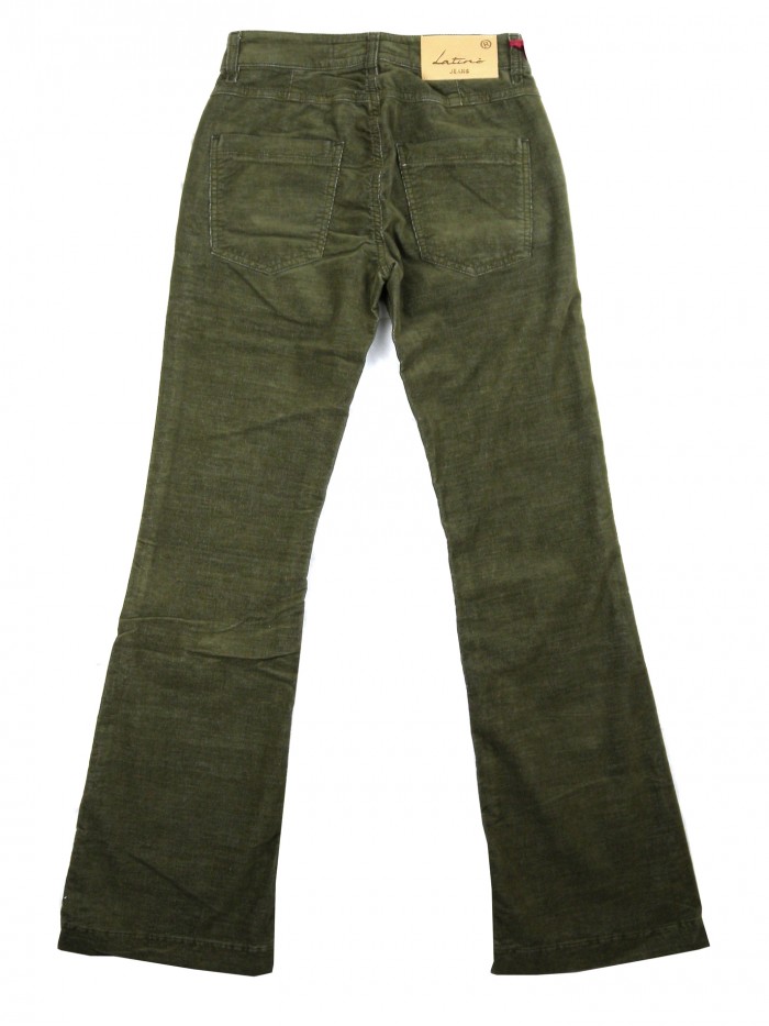 Latinò Pantalone Donna Art. New Elettra COL 1018 Velluto Verde Militare