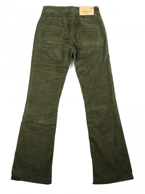 Latinò Woman Pants Art. New Elettra COL 1018 Military Green Velvet